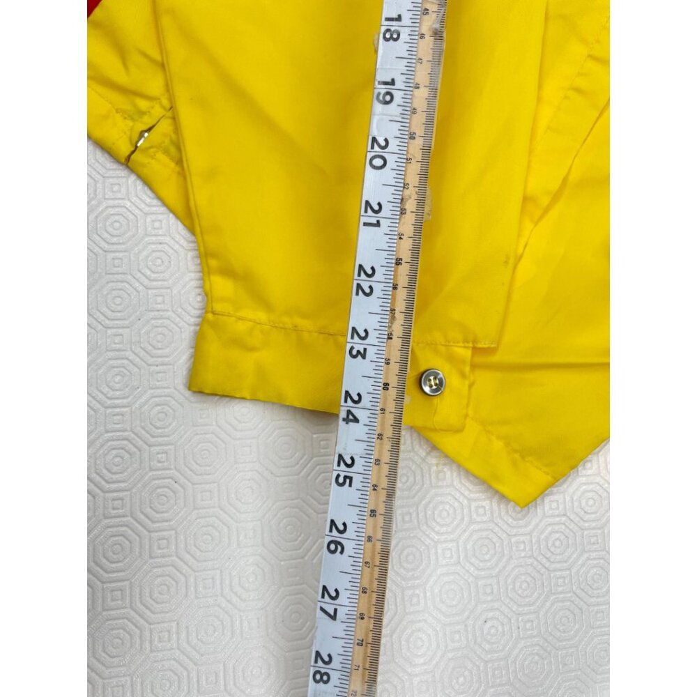 Vintage 1970's Yellow Striped Nylon Light Weight Drag Racing Jacket Men's Large - Picture 8 of 12
